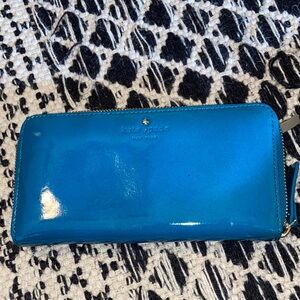 Kate Spade Vibrant Blue Zip-Around Wallet